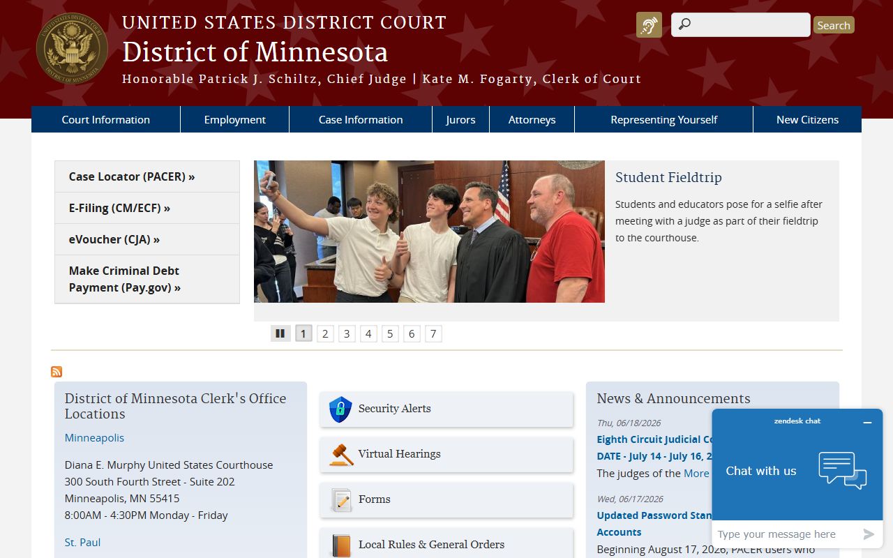 Meeker County court dockets District of Minnesota federal court context