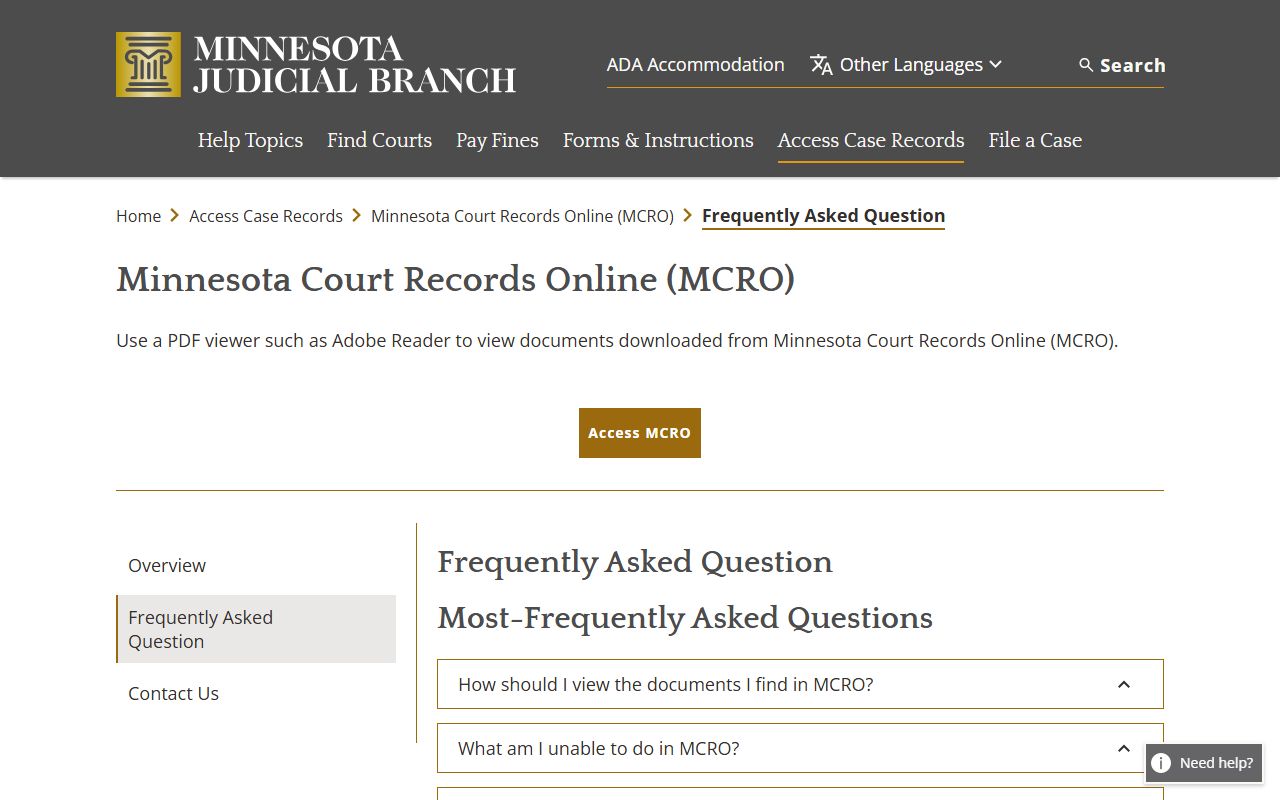 Meeker County court records MCRO frequently asked questions