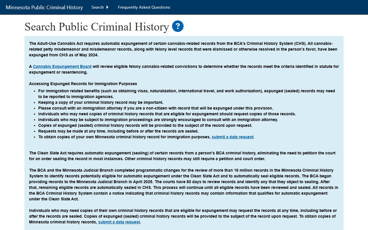 Meeker County criminal court records BCA search form