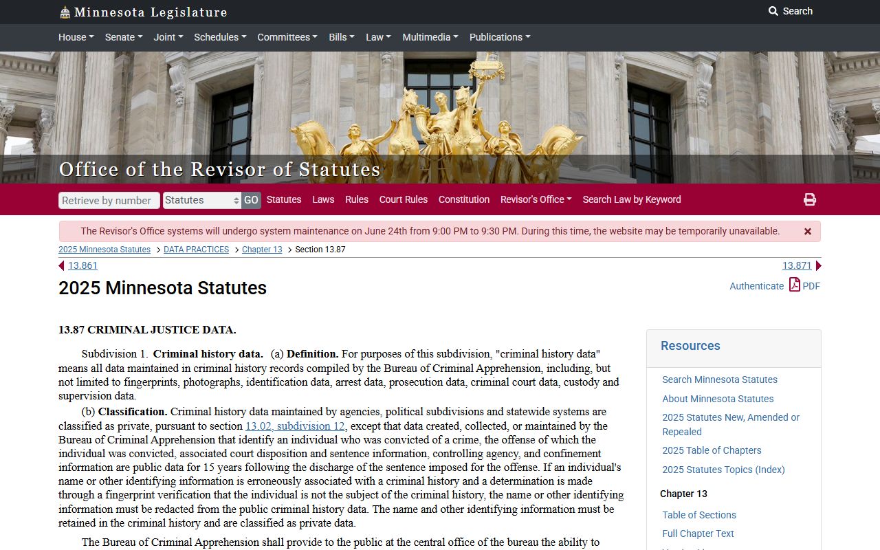 Meeker County criminal court records Minnesota expungement statute