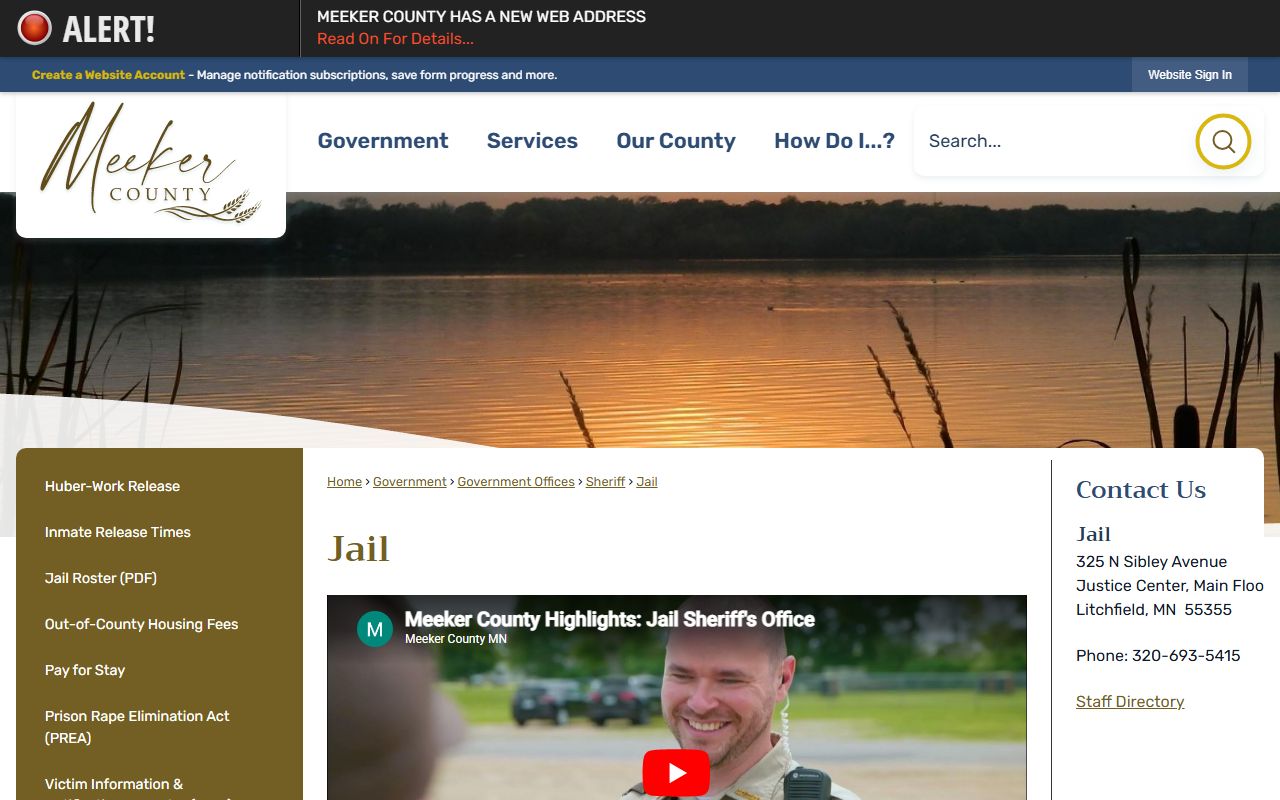 Meeker County inmate records jail page