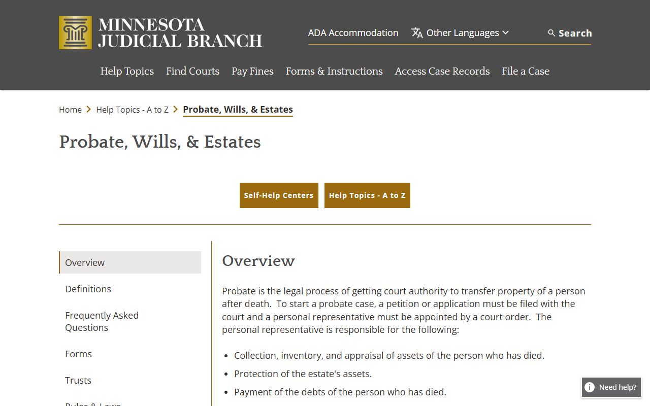 Meeker County probate records Minnesota probate wills and estates help topic